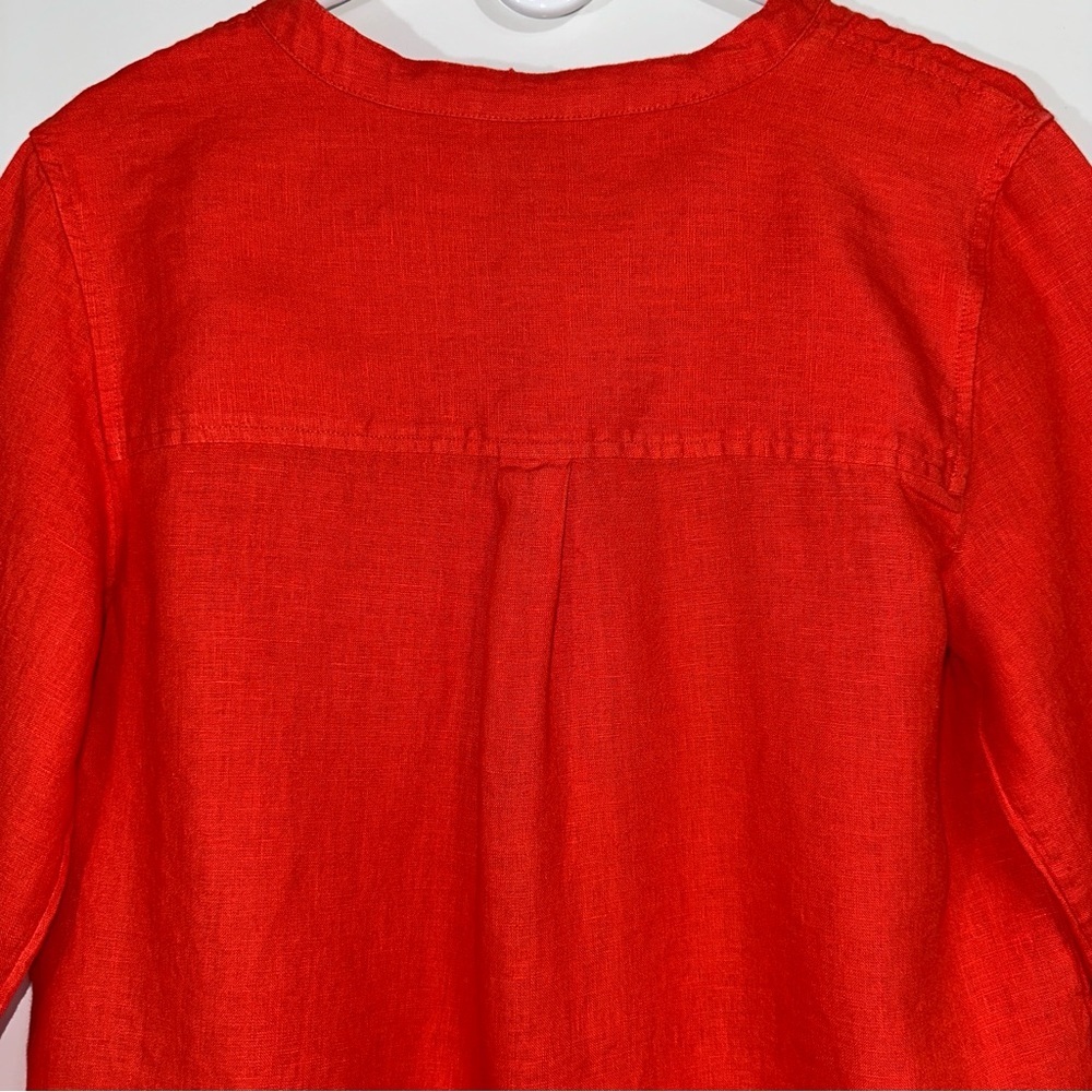 J.Crew 100% Linen Tunic Shirt In Brilliant Sunset - Picture 5 of 9